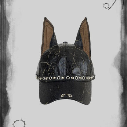 Rebel Doberman Ear Baseball Cap in B