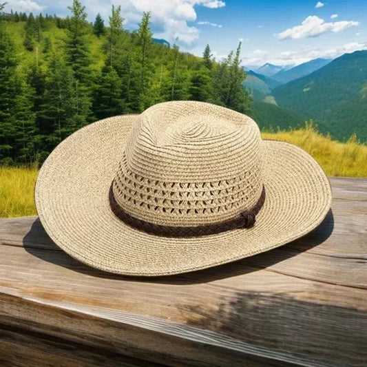Savannah Foldable Panama Hat in Hollow Beige