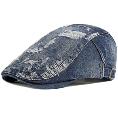Denbigh Denim-Style Beret in Dark Blue