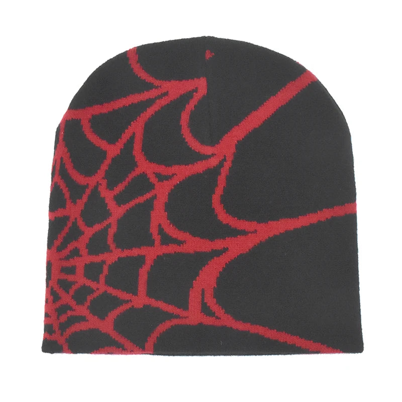 The Arachne | Gothic Spider Pattern Wool Knitted Beanie | Urban Caps NZ