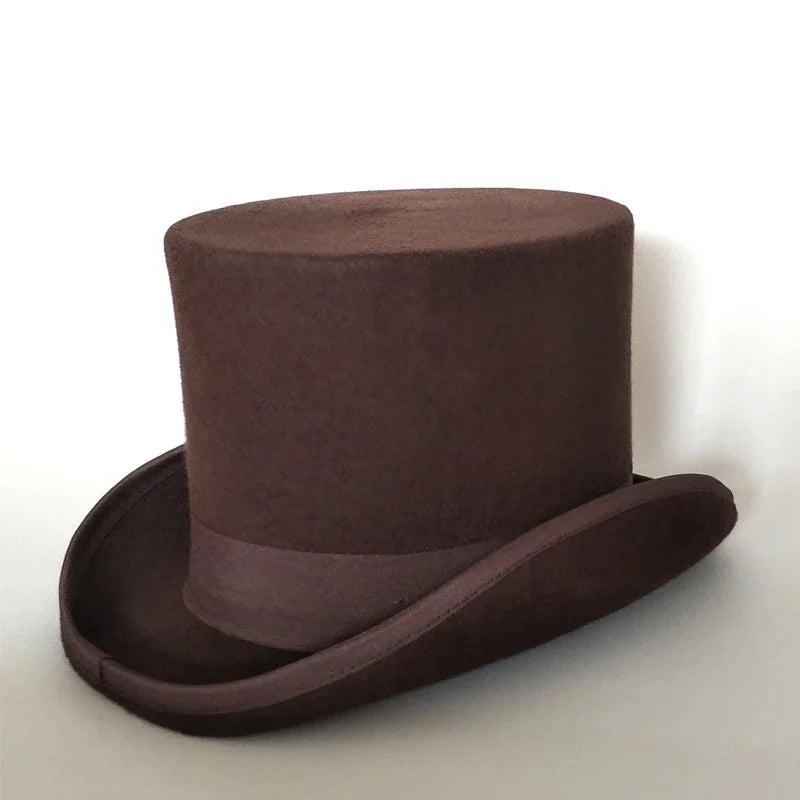 Piccadilly Wool Top Hat in Coffee
