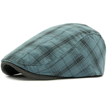 Assisi Plaid Artist Beret in Blue