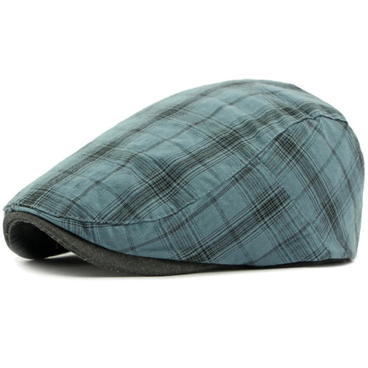 Assisi Plaid Artist Beret in Blue