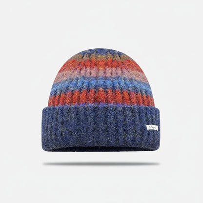 Korean Retro Gradient Striped Knitted Wool Beanie – Warm Winter Beanie for Women & Men | Urban Caps