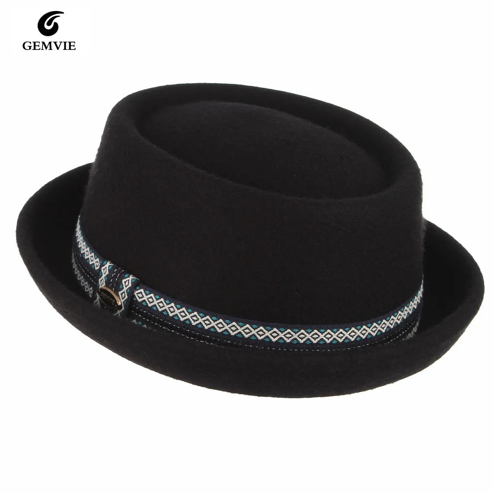 Paris Noir Wool Felt Pork Pie Hat | Urban Caps