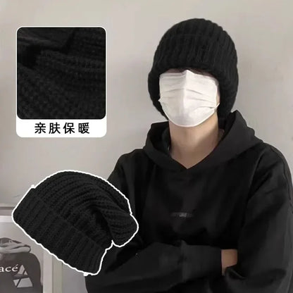 Highland Oversized Knit Beanie in Black