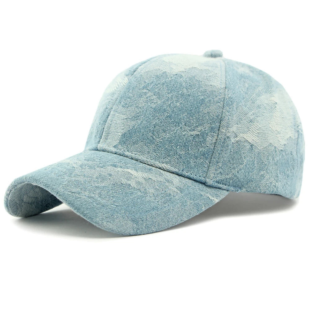 Hoxton Denim 6-Panel Cap in Light Blue