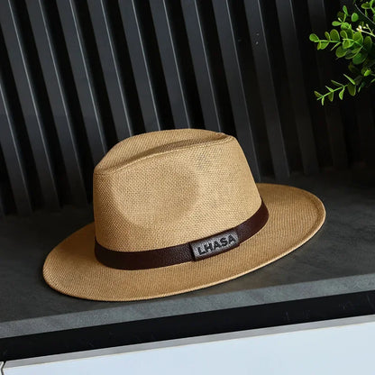 Ashcombe Woven Panama-Style Fedora in Khaki