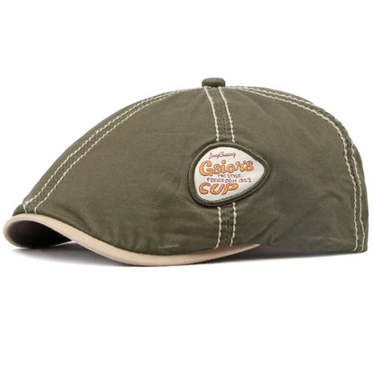 Cheltenham Letter-Pattern Beret in Army Green