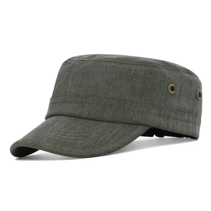 The Garrison | Cotton Twill Vintage Military Flat Cap | Urban Caps NZ