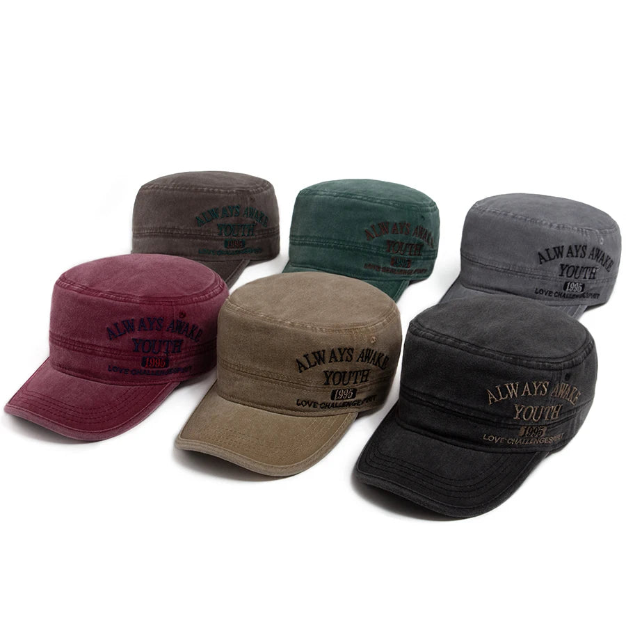 Retro Embroidered Cotton Military Cap | Outdoor Army Cap | Urban Caps NZ