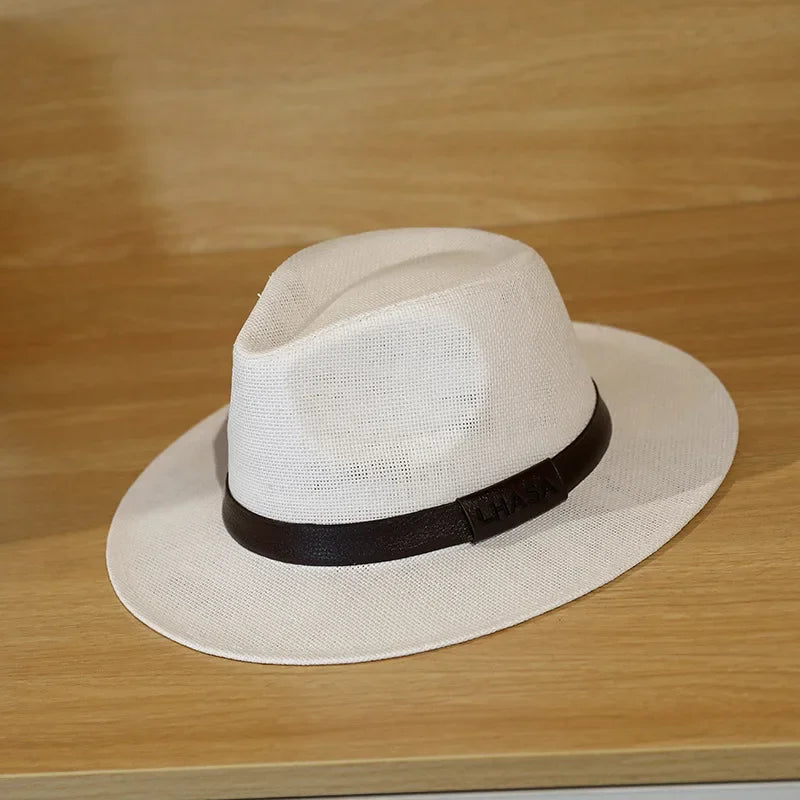 Ashcombe Woven Panama-Style Fedora in Milky White