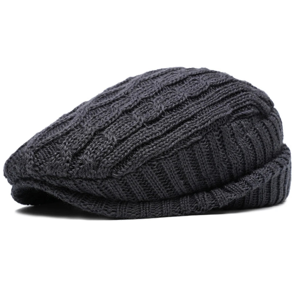 Appleby Knitted Earflap Beret in Light Grey