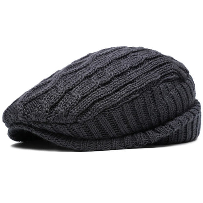 Appleby Knitted Earflap Beret in Light Grey