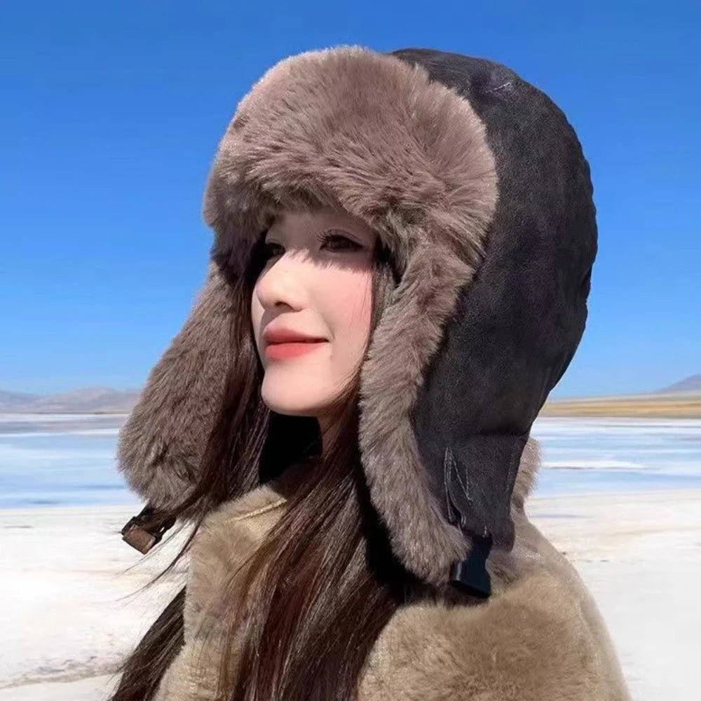 Reykjavik Waterproof PU Leather Trapper Hat in Black