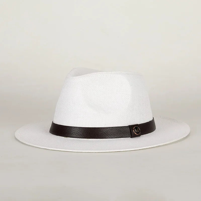 Ashcombe Woven Panama-Style Fedora in M-White