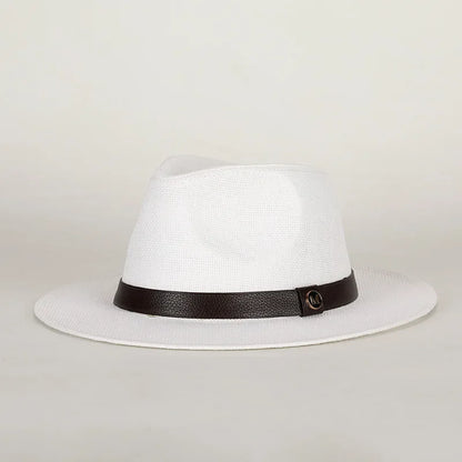 Ashcombe Woven Panama-Style Fedora in M-White