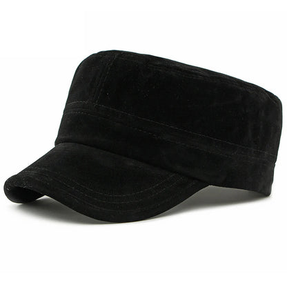 Islington Suede Cadet Cap in Black