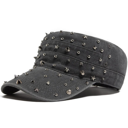 Rivet Detail Cotton Baseball Cap | Punk Rock Sports Cap | Urban Caps NZ