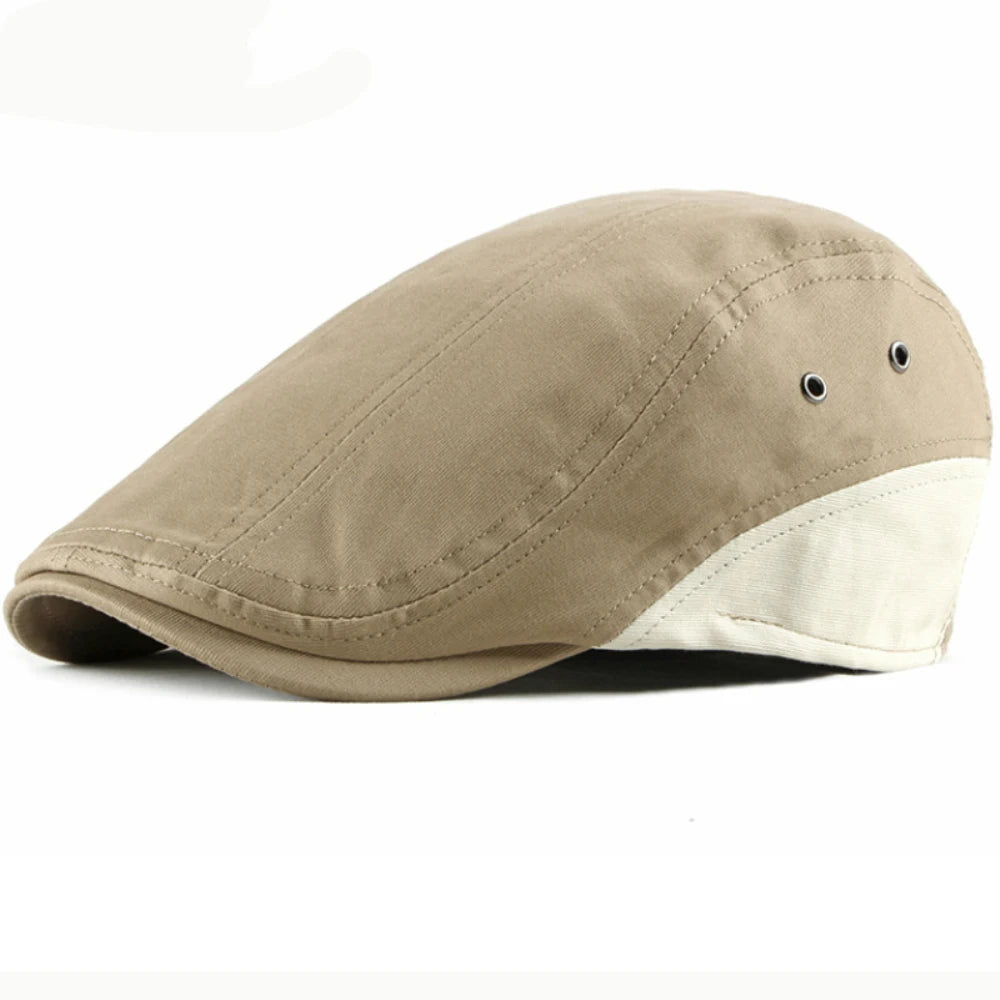 Bolton Patchwork Beret in Khaki