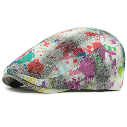 Dalston Graffiti Print Ivy Cap in Purple