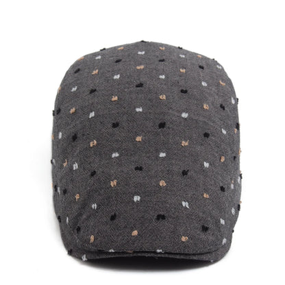 Polka Dot Linen Ivy Cap | Milan Summer Flat Cap | Urban Caps NZ