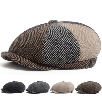 Retro Herringbone Newsboy Cap | Warm British Cap | Urban Caps NZ