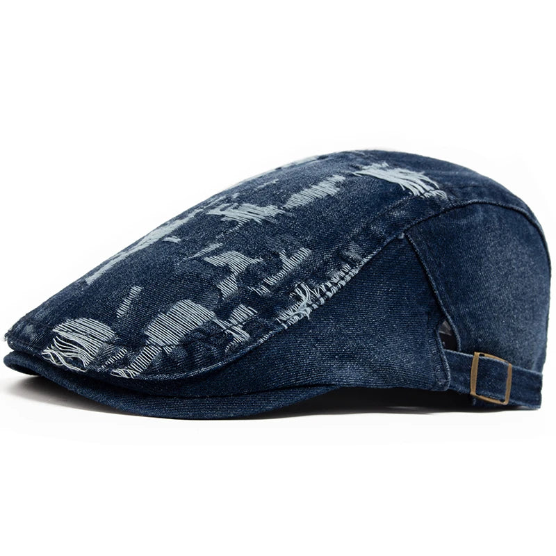 Vintage Denim Ivy Cap | Country Casual Flat Cap | Urban Caps NZ