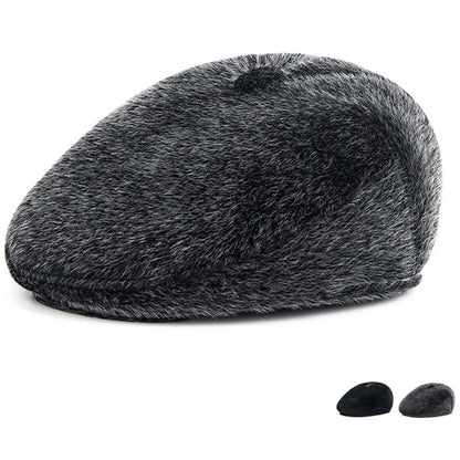 Inverness Faux Fur-Trim Beret