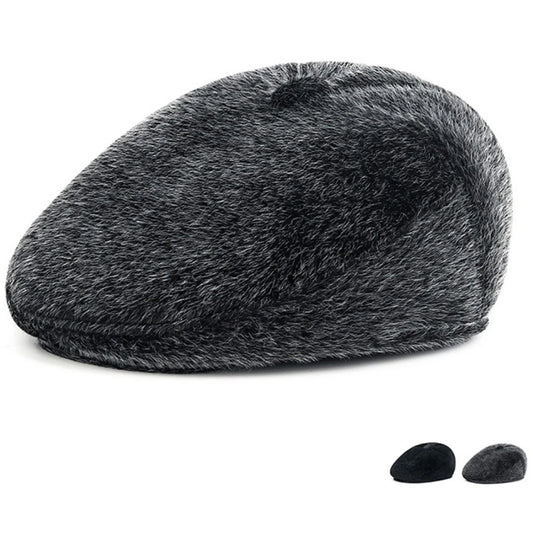 Inverness Faux Fur-Trim Beret