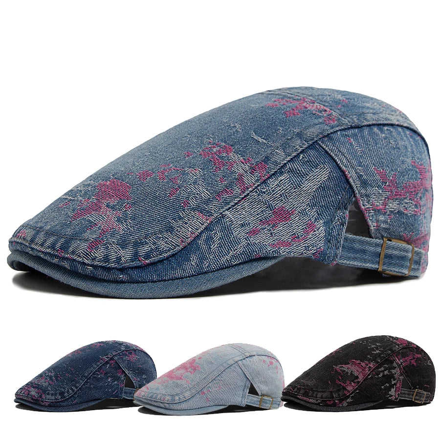 Floral Print Cotton Ivy Cap | Country Garden Flat Cap | Urban Caps NZ