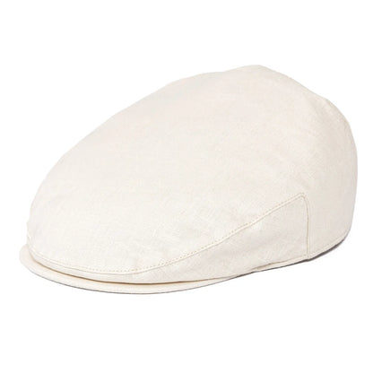The Ravello | 100% Linen Herringbone Newsboy Flat Cap | Urban Caps NZ