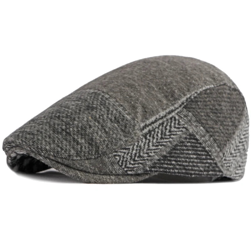 Segovia Plaid Ivy Cap in Black Grey