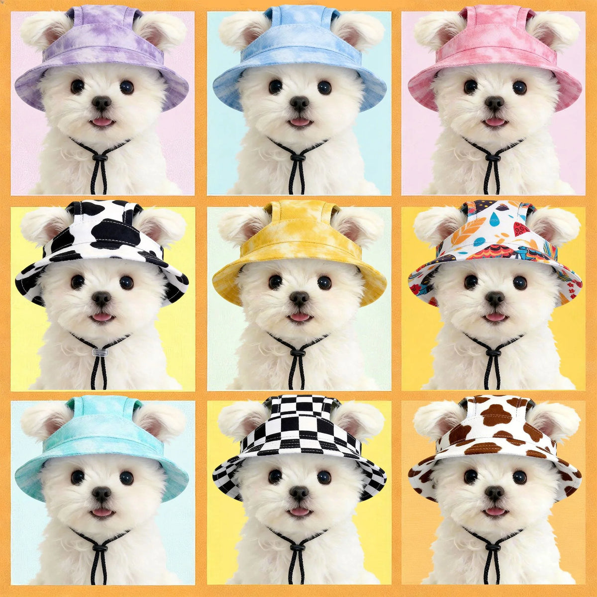 Small dog sun hat with ear holes in pink