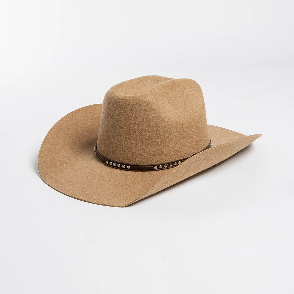 Denton Premium 100% Wool Cowboy Hat – Adjustable Western Felt Hat with Leather Band