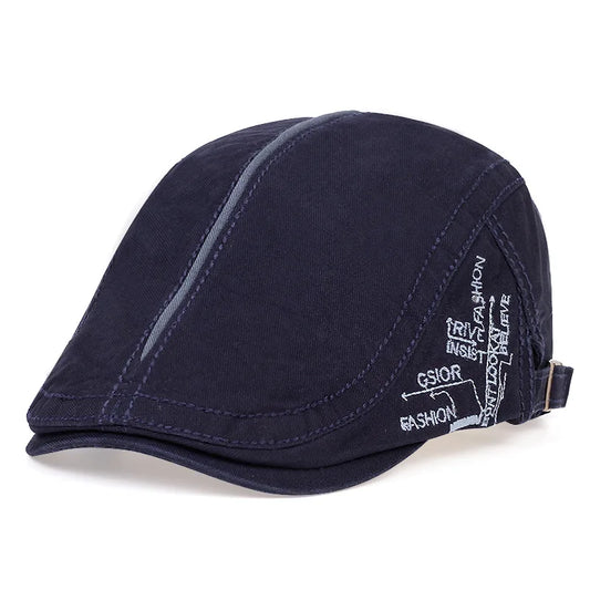 Cotton Letter Embroidered Ivy Cap | Driver's Flat Cap | Urban Caps NZ