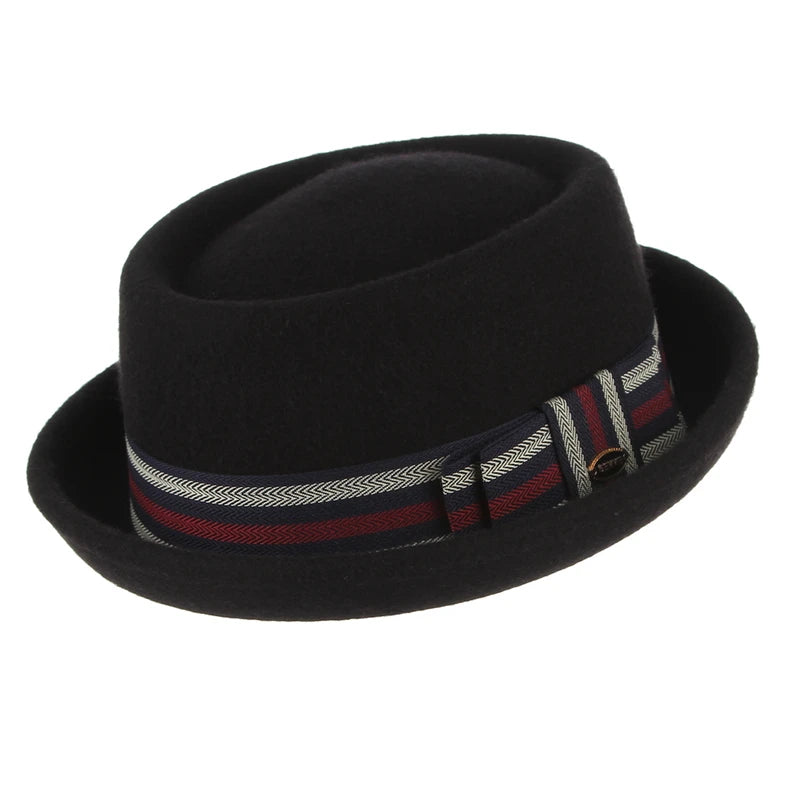 Paris Noir Wool Felt Pork Pie Hat | Urban Caps