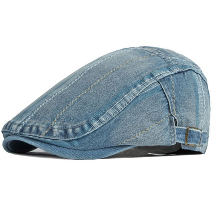 Shandley Painter Denim Flat Cap - Classic Flat Cap Style In Durable Denim For Casual Looks