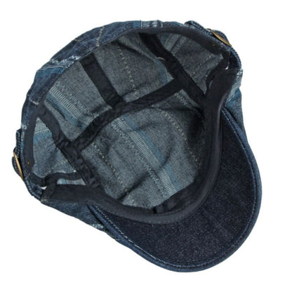 Shandley Painter Denim Flat Cap - Classic Flat Cap Style In Durable Denim For Casual Looks