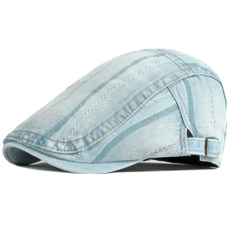 Shandley Painter Denim Flat Cap - Classic Flat Cap Style In Durable Denim For Casual Looks