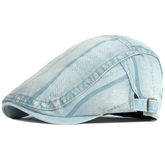 Shandley Painter Denim Flat Cap - Classic Flat Cap Style In Durable Denim For Casual Looks
