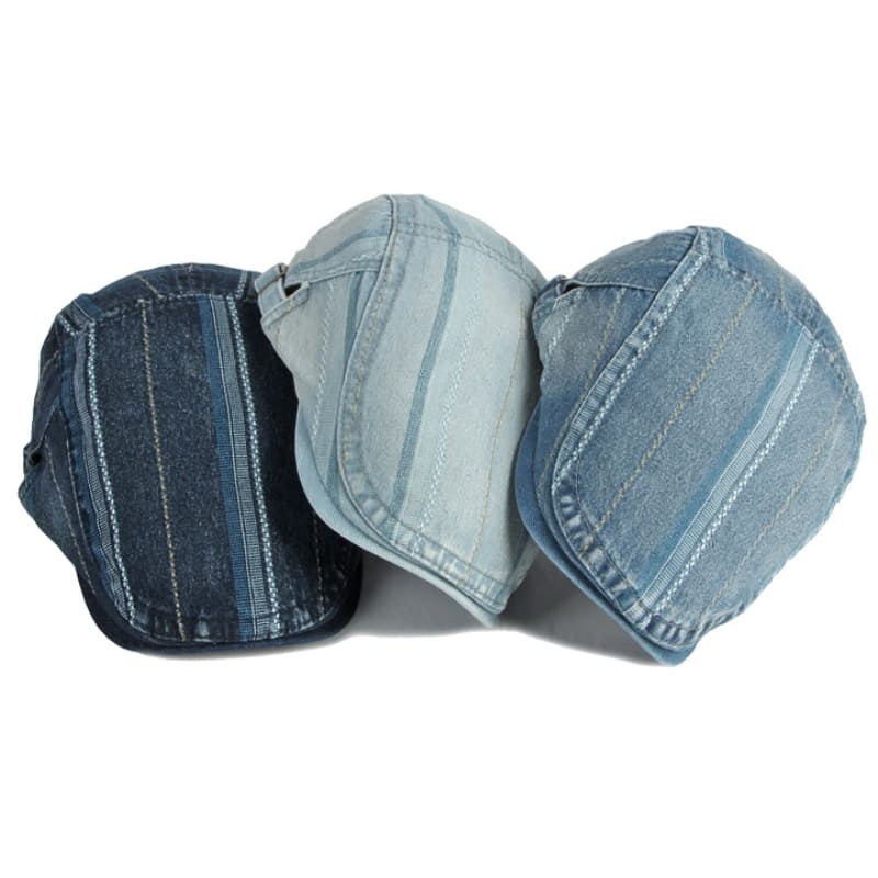 Shandley Painter Denim Flat Cap - Classic Flat Cap Style In Durable Denim For Casual Looks