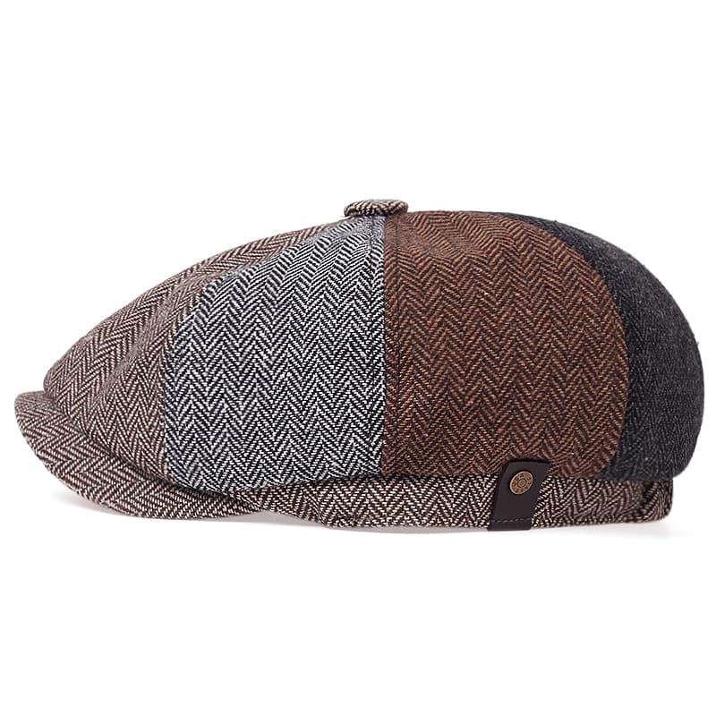 Shelby Herringbone Newsboy Cap – Classic Vintage Flat Cap