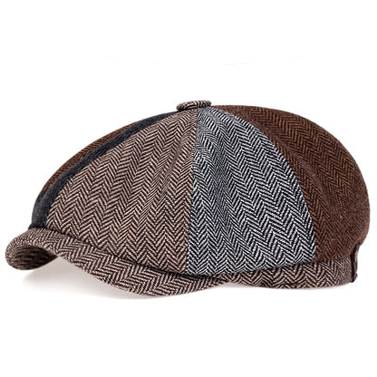 Shelby Herringbone Newsboy Cap – Classic Vintage Flat Cap