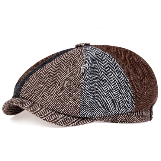 Shelby Herringbone Newsboy Cap – Classic Vintage Flat Cap
