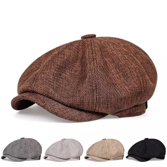Shelby Vintage Cotton Newsboy Cap - Urban Caps