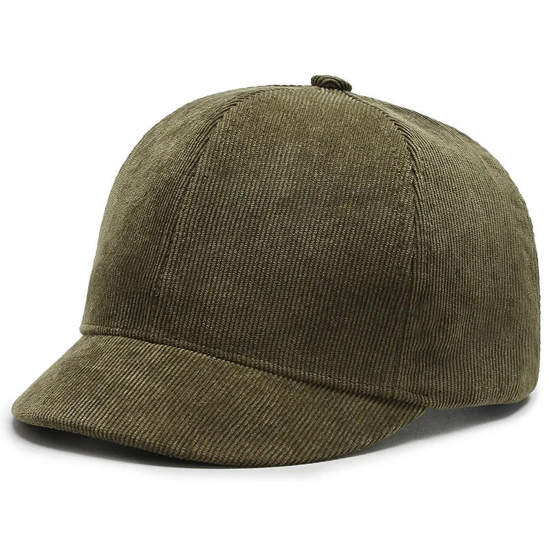 Short Brim Corduroy Cap - Casual