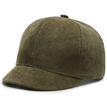 Short Brim Corduroy Cap - Casual