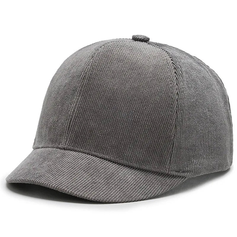 Short Brim Corduroy Cap - Casual
