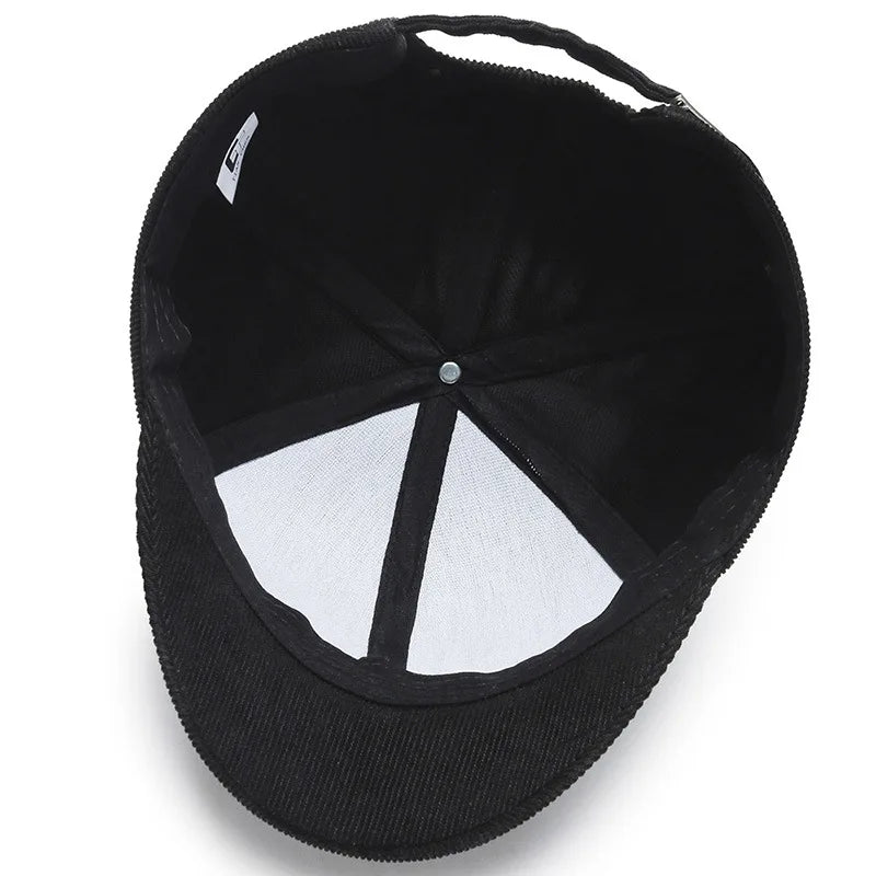 Short Brim Corduroy Cap - Casual